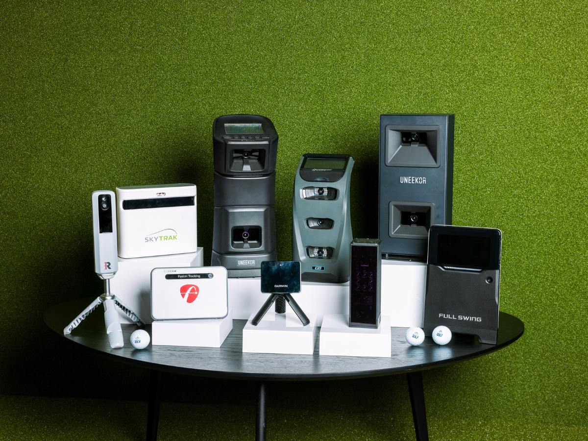 Lineup of popular golf launch monitors that Optimized Deviation cases are built to protect